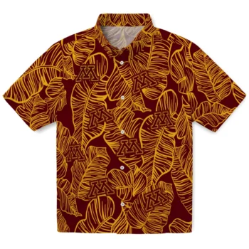 minnesota golden gophers leaf outline maroon hawaiian shirts best selling