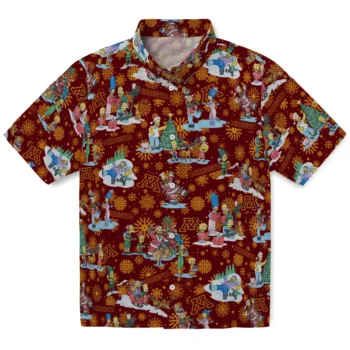 minnesota golden gophers simpsons christmas maroon hawaiian shirts best selling