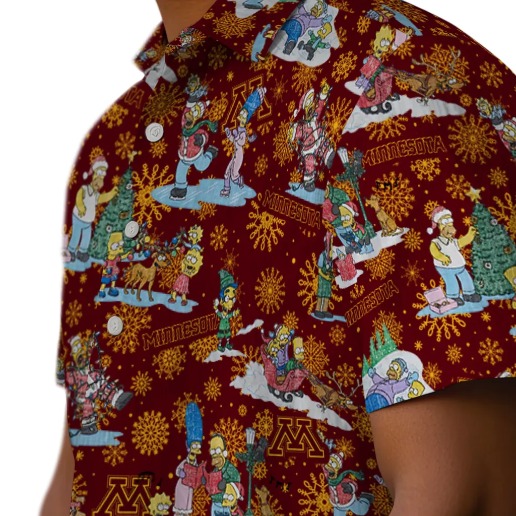 Minnesota Golden Gophers Hawaiian Shirt - Simpsons Christmas minnesota golden gophers simpsons christmas maroon hawaiian shirts trendy