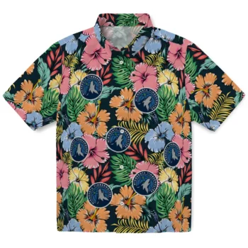 minnesota timberwolves brilliant hibiscus garden hawaiian shirts best selling