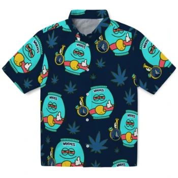 minnesota timberwolves bong smile midnight blue hawaiian shirts best selling