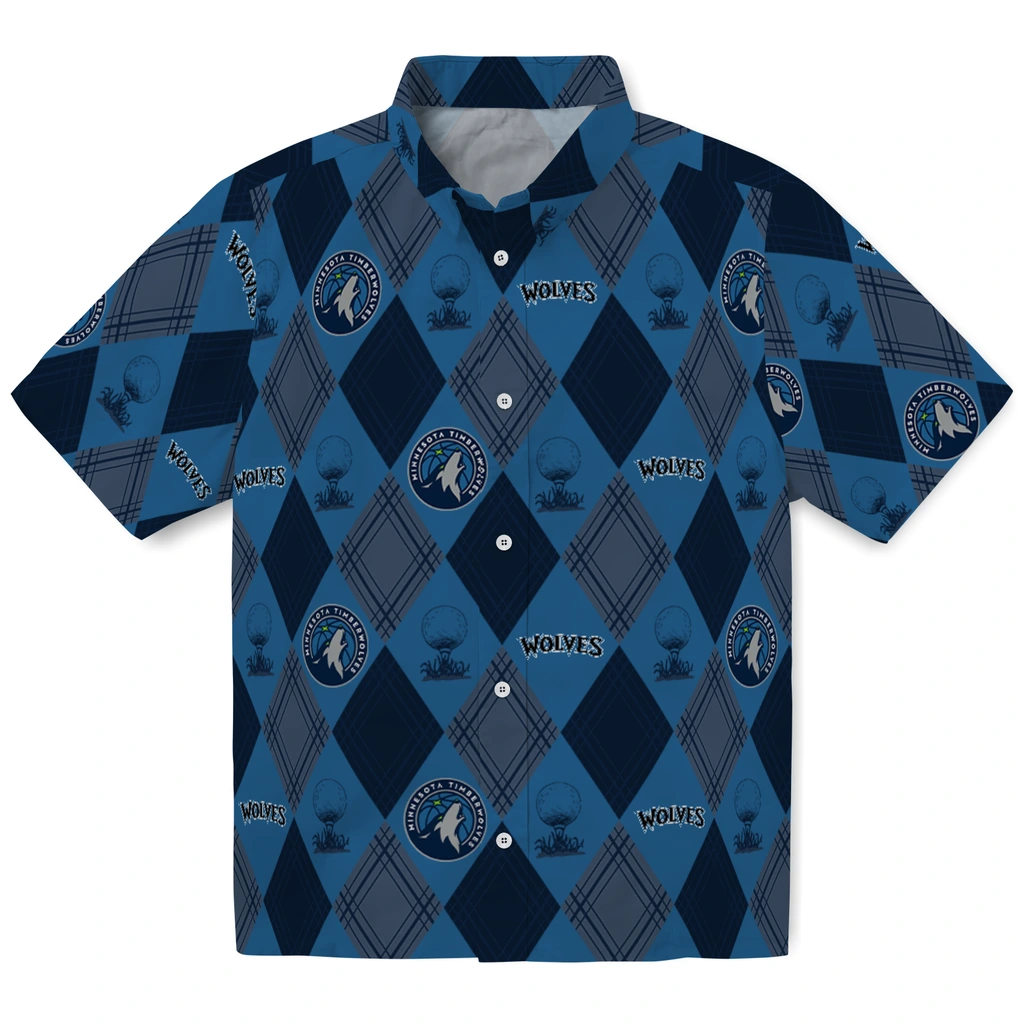 Minnesota Timberwolves Hawaiian Shirt - Golfing Plaid minnesota timberwolves balloon plaid midnight blue hawaiian shirts best selling