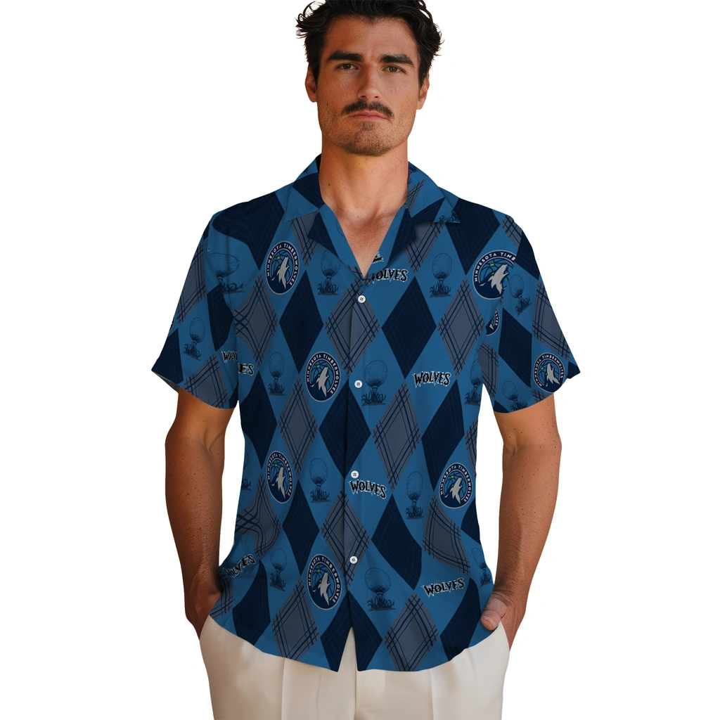 Minnesota Timberwolves Hawaiian Shirt - Golfing Plaid minnesota timberwolves balloon plaid midnight blue hawaiian shirts fashion forward