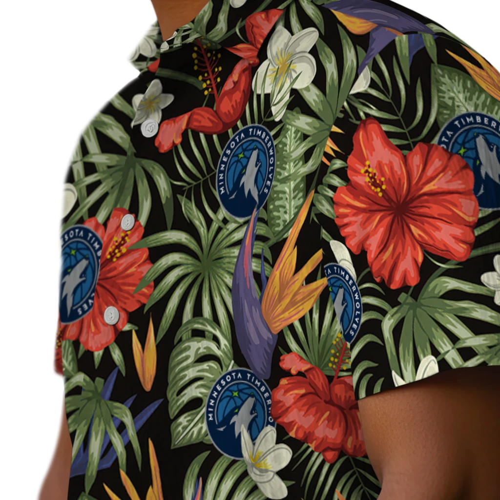 Minnesota Timberwolves Hawaiian Shirt - Hawaii Floral Hibiscus minnesota timberwolves hibiscus bird hawaiian shirts trendy