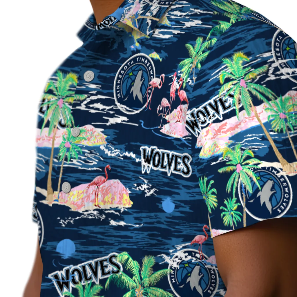 Minnesota Timberwolves Hawaiian Shirt - Hawaii Island minnesota timberwolves flamingo retreat midnight blue hawaiian shirts trendy