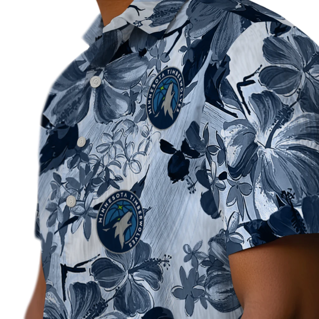 Minnesota Timberwolves Hawaiian Shirt - Hibiscus Arrangement minnesota timberwolves hibiscus arrangement midnight blue hawaiian shirts trendy