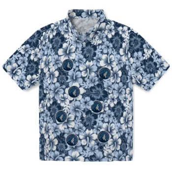 minnesota timberwolves hibiscus blooms midnight blue hawaiian shirts best selling