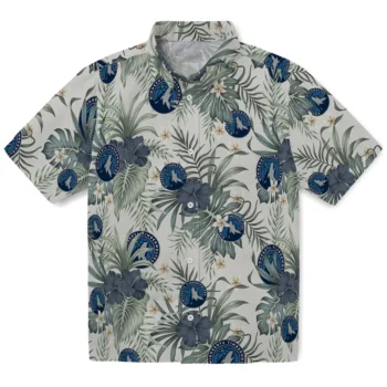 minnesota timberwolves hibiscus designs beige hawaiian shirts best selling