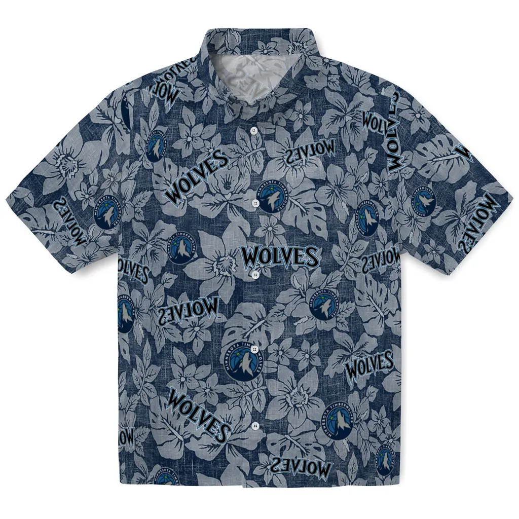 Minnesota Timberwolves Hawaiian Shirt - Hibiscus Oasis minnesota timberwolves hibiscus oasis midnight blue hawaiian shirts best selling