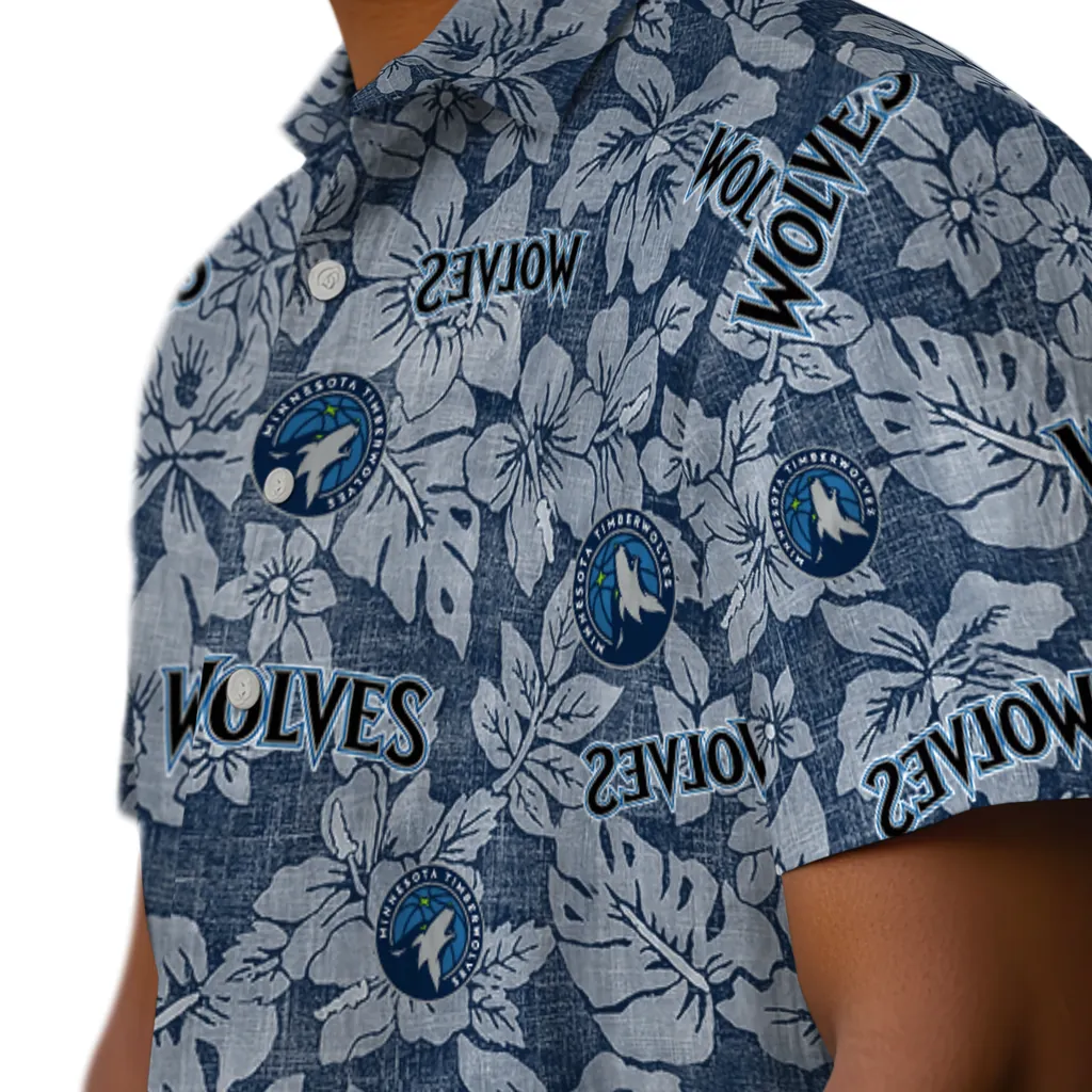 Minnesota Timberwolves Hawaiian Shirt - Hibiscus Oasis minnesota timberwolves hibiscus oasis midnight blue hawaiian shirts trendy