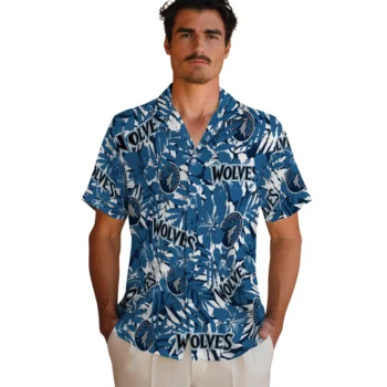 minnesota timberwolves hibiscus overlay hawaiian shirts fashion forward