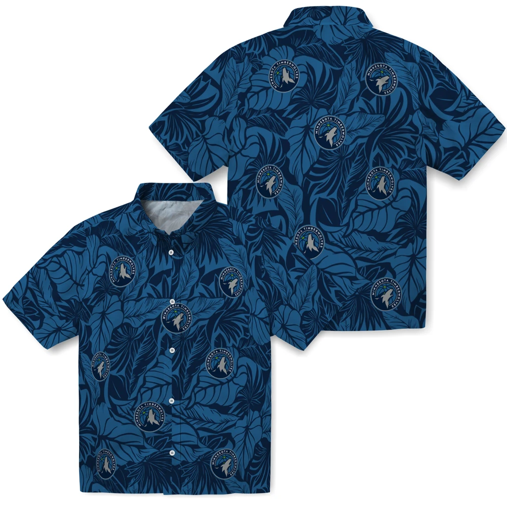 Minnesota Timberwolves Hawaiian Shirt - Monstera Layer minnesota timberwolves monstera layer midnight blue hawaiian shirts high quality