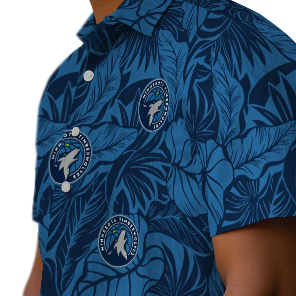 Minnesota Timberwolves Hawaiian Shirt - Monstera Layer minnesota timberwolves monstera layer midnight blue hawaiian shirts trendy