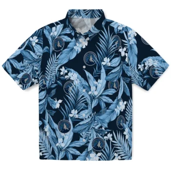 minnesota timberwolves palm leaves midnight blue hawaiian shirts best selling
