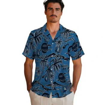 minnesota timberwolves palm sunset hawaiian shirts fashion forward