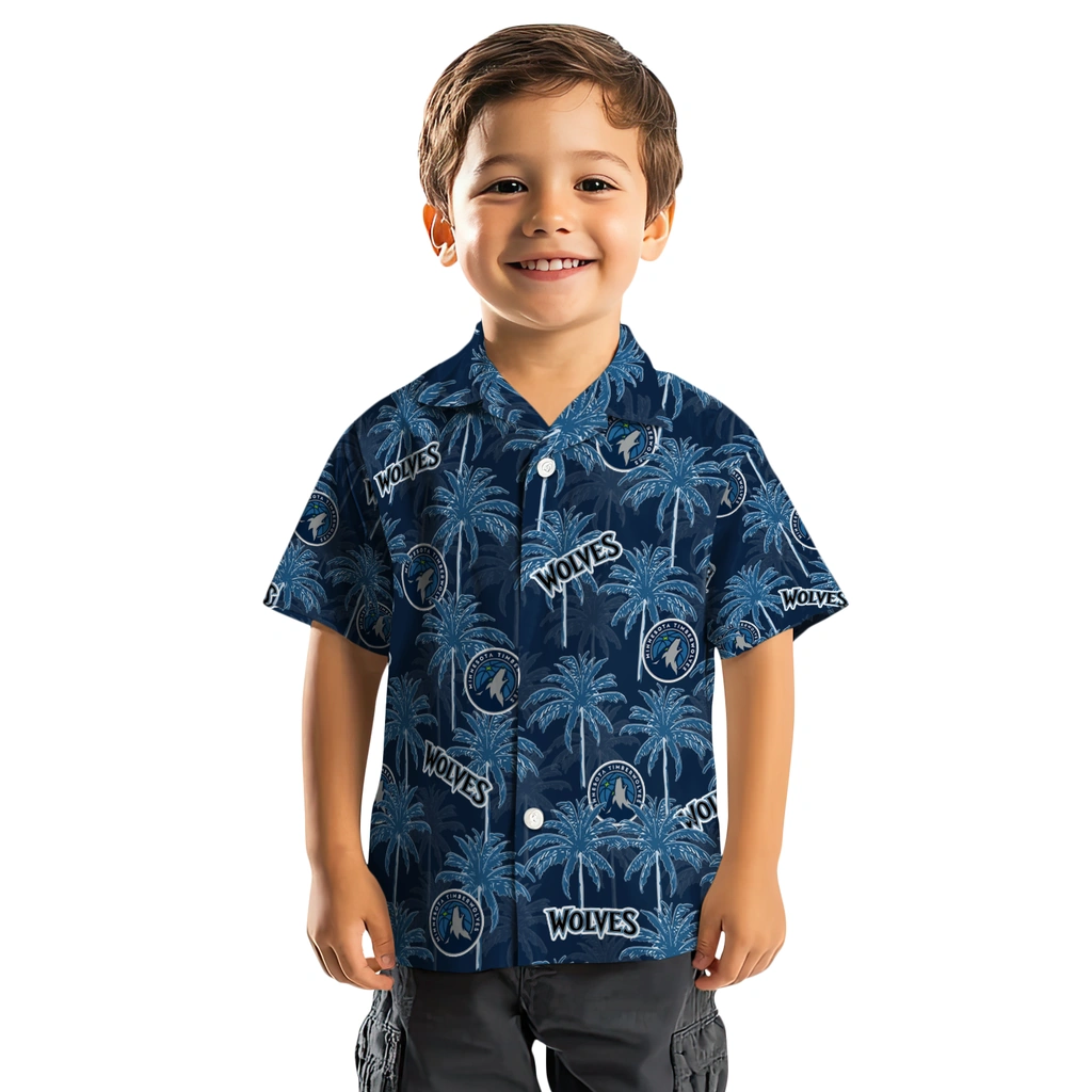 Minnesota Timberwolves Hawaiian Shirt - Palm Tree Motif minnesota timberwolves palm grove midnight blue hawaiian shirts top rated