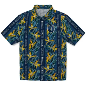 minnesota timberwolves paradise vines midnight blue hawaiian shirts best selling