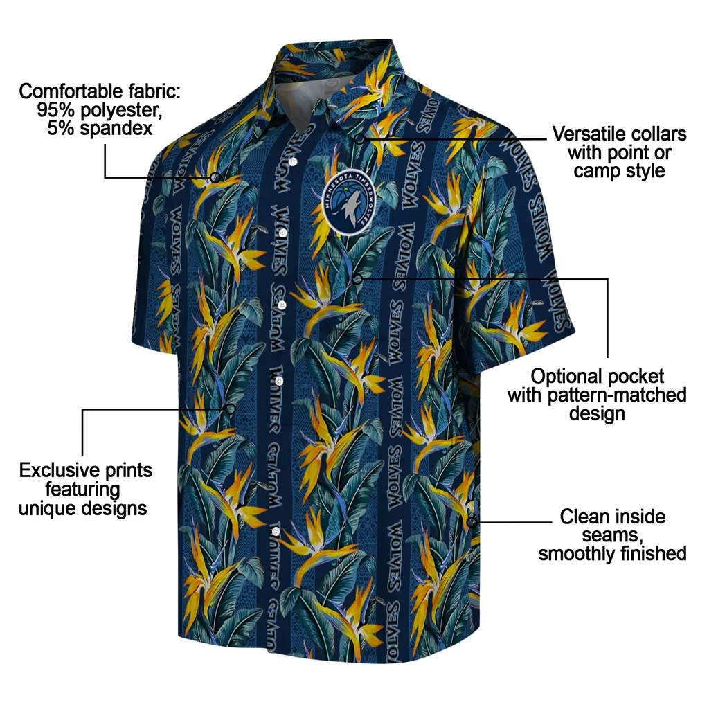 Minnesota Timberwolves Hawaiian Shirt - Paradise Vines minnesota timberwolves paradise vines midnight blue hawaiian shirts new arrival