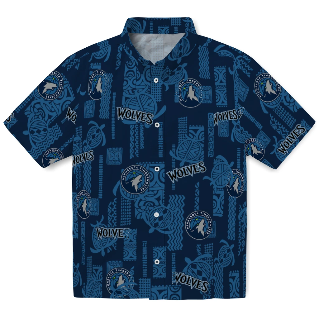 Minnesota Timberwolves Hawaiian Shirt - Turtle Lines minnesota timberwolves turtle lines midnight blue hawaiian shirts best selling
