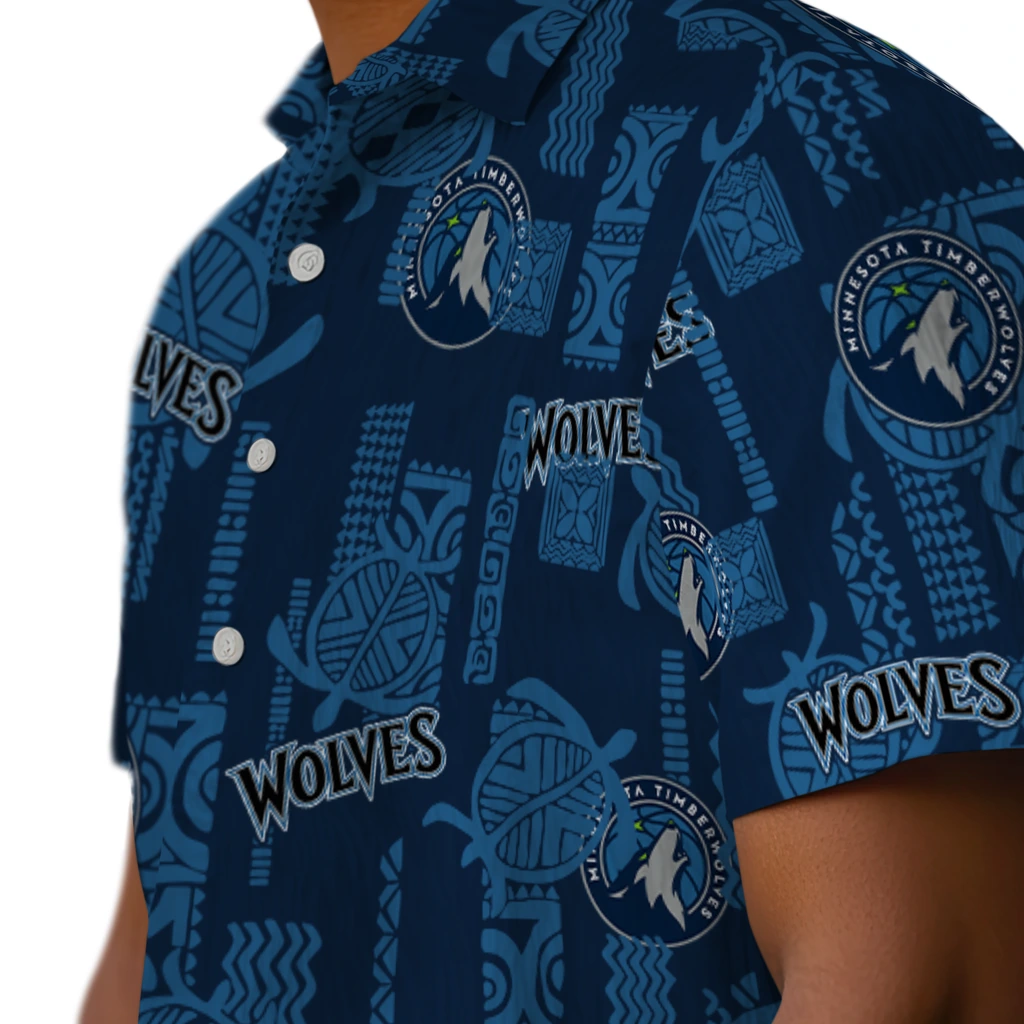 Minnesota Timberwolves Hawaiian Shirt - Turtle Lines minnesota timberwolves turtle lines midnight blue hawaiian shirts trendy