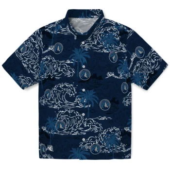 minnesota timberwolves wave palm midnight blue hawaiian shirts best selling