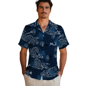 minnesota timberwolves wave palm midnight blue hawaiian shirts fashion forward