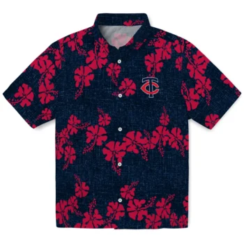 minnesota twins hibiscus petals navy hawaiian shirts best selling