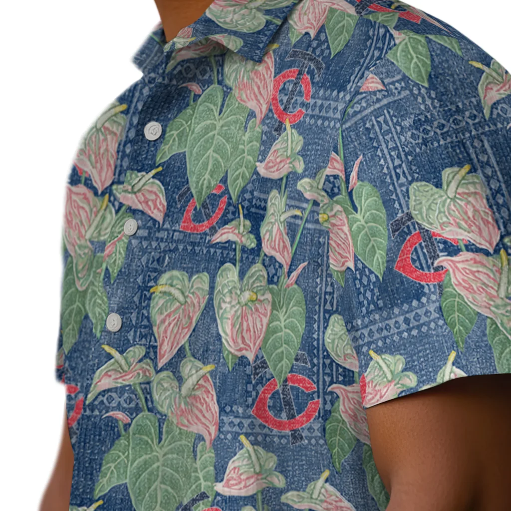 Minnesota Twins Hawaiian Shirt - Anthurium Overlay minnesota twins anthurium overlay navy hawaiian shirts trendy