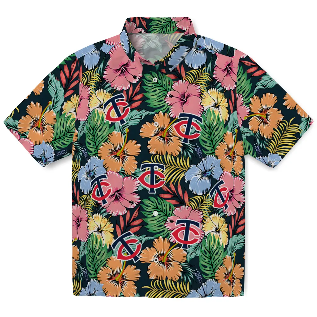 Minnesota Twins Hawaiian Shirt - Brilliant Hibiscus Garden minnesota twins brilliant hibiscus garden hawaiian shirts best selling