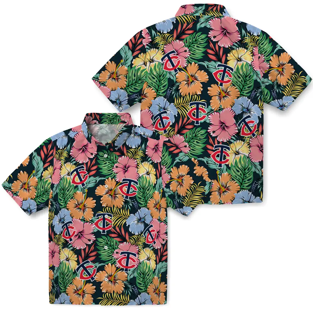 Minnesota Twins Hawaiian Shirt - Brilliant Hibiscus Garden minnesota twins brilliant hibiscus garden hawaiian shirts high quality