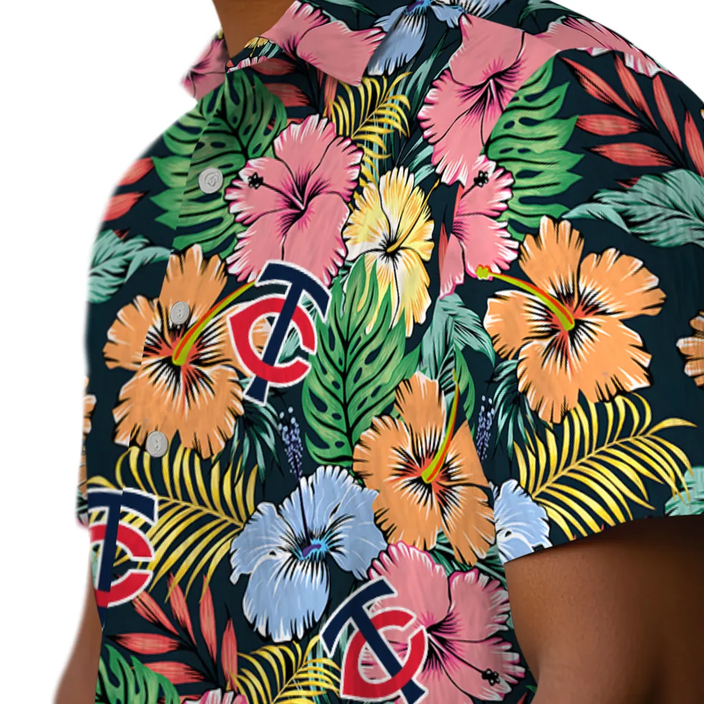 Minnesota Twins Hawaiian Shirt - Brilliant Hibiscus Garden minnesota twins brilliant hibiscus garden hawaiian shirts trendy