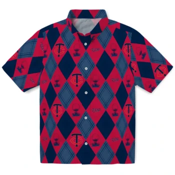 minnesota twins balloon plaid navy hawaiian shirts best selling