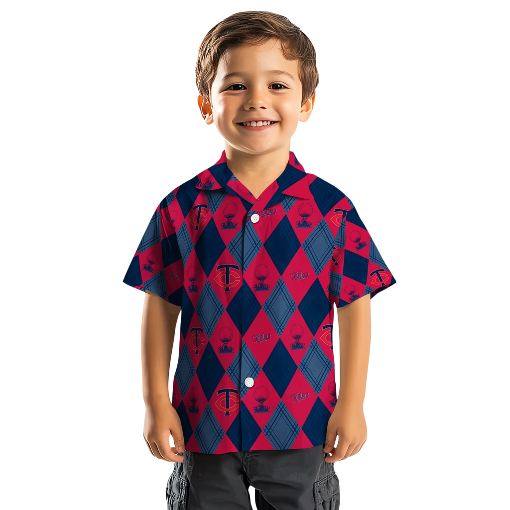 Minnesota Twins Hawaiian Shirt - Golfing Plaid minnesota twins balloon plaid navy hawaiian shirts top rated