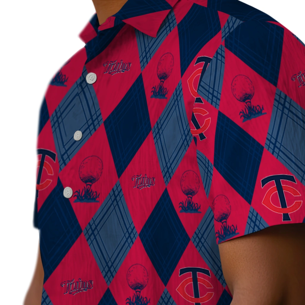 Minnesota Twins Hawaiian Shirt - Golfing Plaid minnesota twins balloon plaid navy hawaiian shirts trendy