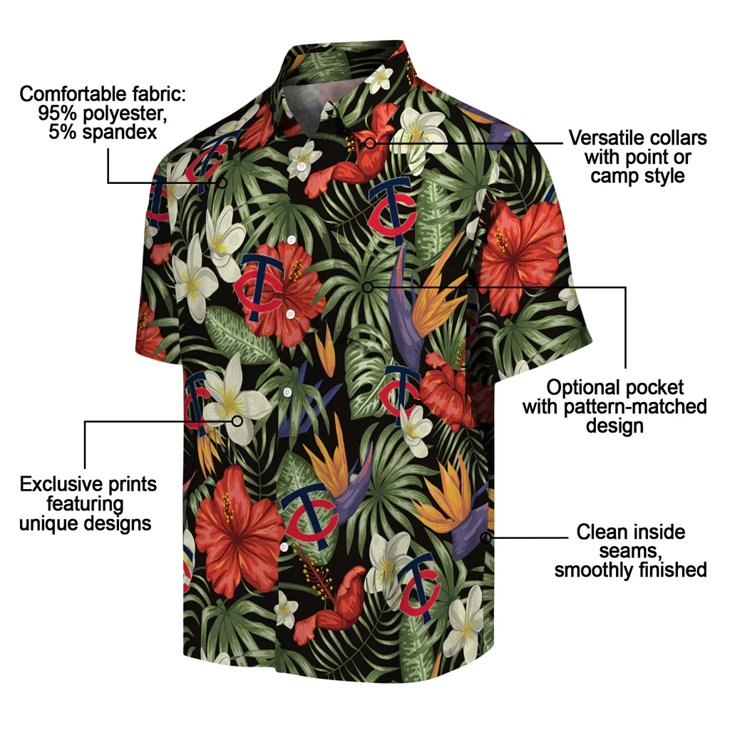 Minnesota Twins Hawaiian Shirt - Hawaii Floral Hibiscus minnesota twins hibiscus bird hawaiian shirts new arrival
