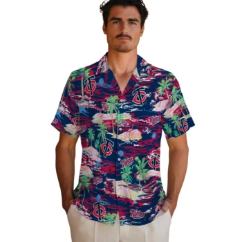 minnesota twins flamingo retreat navy hawaiian shirts fashion forward