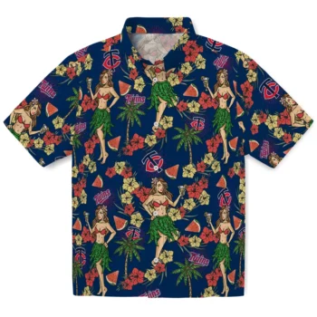 minnesota twins hawaiian girls design navy hawaiian shirts best selling