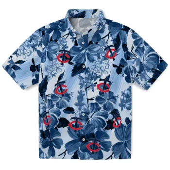 minnesota twins hibiscus arrangement navy hawaiian shirts best selling