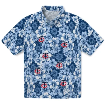 minnesota twins hibiscus blooms navy hawaiian shirts best selling