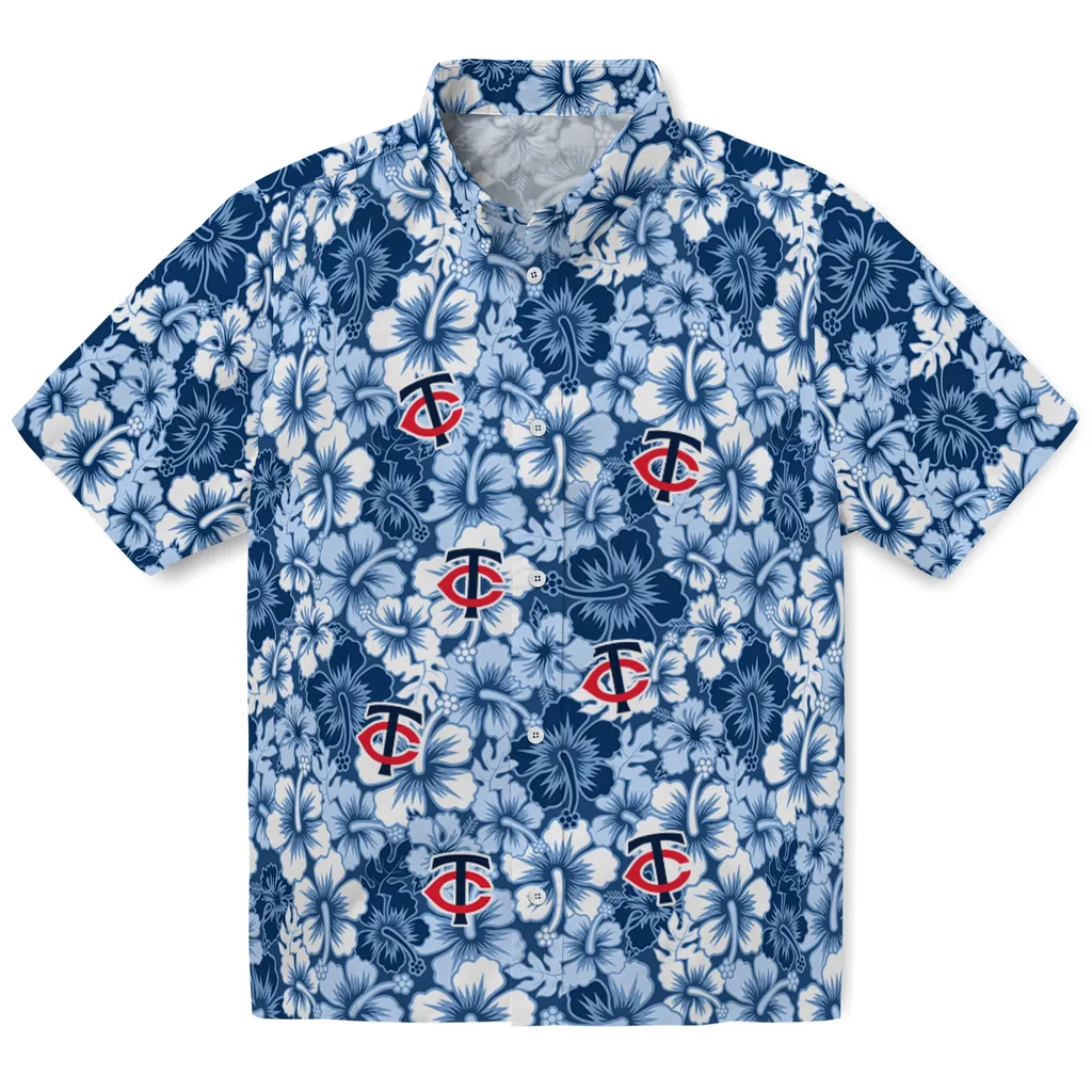 Minnesota Twins Hawaiian Shirt - Hibiscus Blooms minnesota twins hibiscus blooms navy hawaiian shirts best selling
