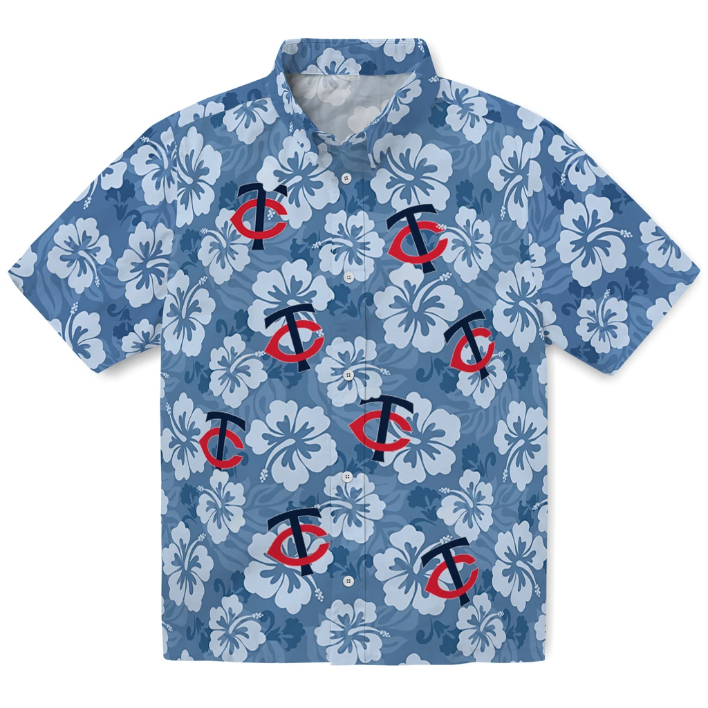Minnesota Twins Hawaiian Shirt - Hibiscus Cluster minnesota twins hibiscus cluster navy hawaiian shirts best selling