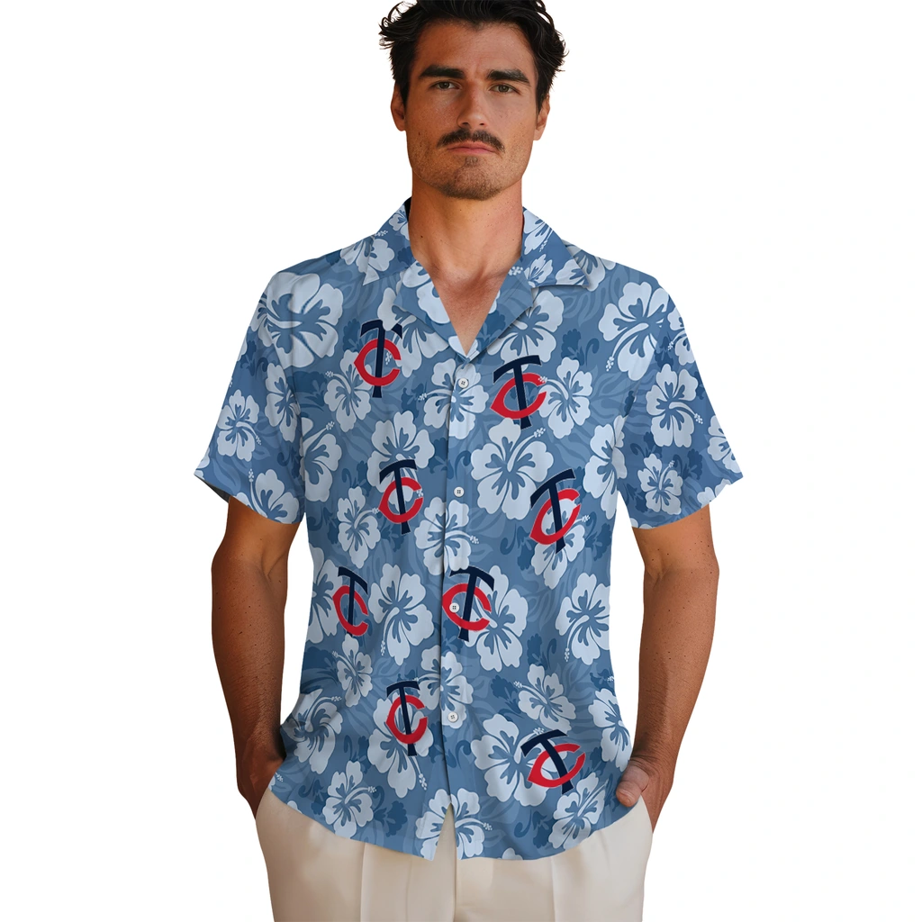 Minnesota Twins Hawaiian Shirt - Hibiscus Cluster minnesota twins hibiscus cluster navy hawaiian shirts fashion forward