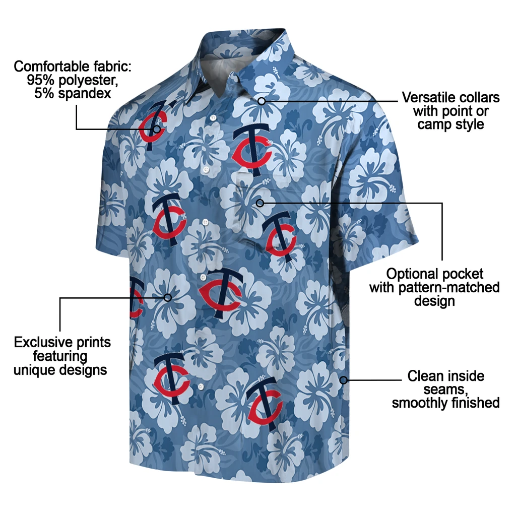 Minnesota Twins Hawaiian Shirt - Hibiscus Cluster minnesota twins hibiscus cluster navy hawaiian shirts new arrival