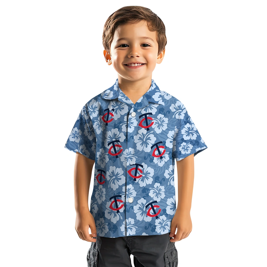 Minnesota Twins Hawaiian Shirt - Hibiscus Cluster minnesota twins hibiscus cluster navy hawaiian shirts top rated