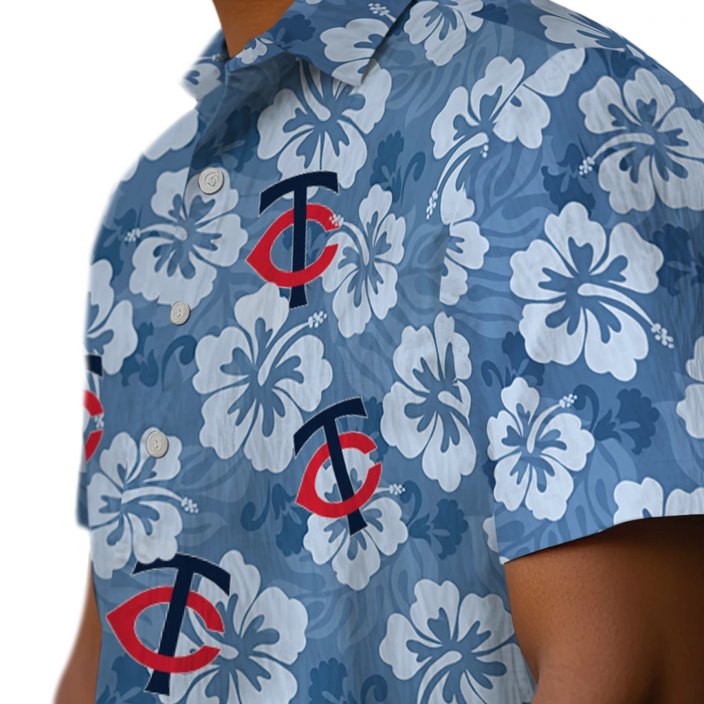 Minnesota Twins Hawaiian Shirt - Hibiscus Cluster minnesota twins hibiscus cluster navy hawaiian shirts trendy