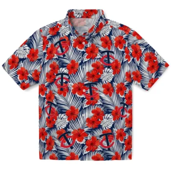minnesota twins hibiscus fiesta red royal blue hawaiian shirts best selling