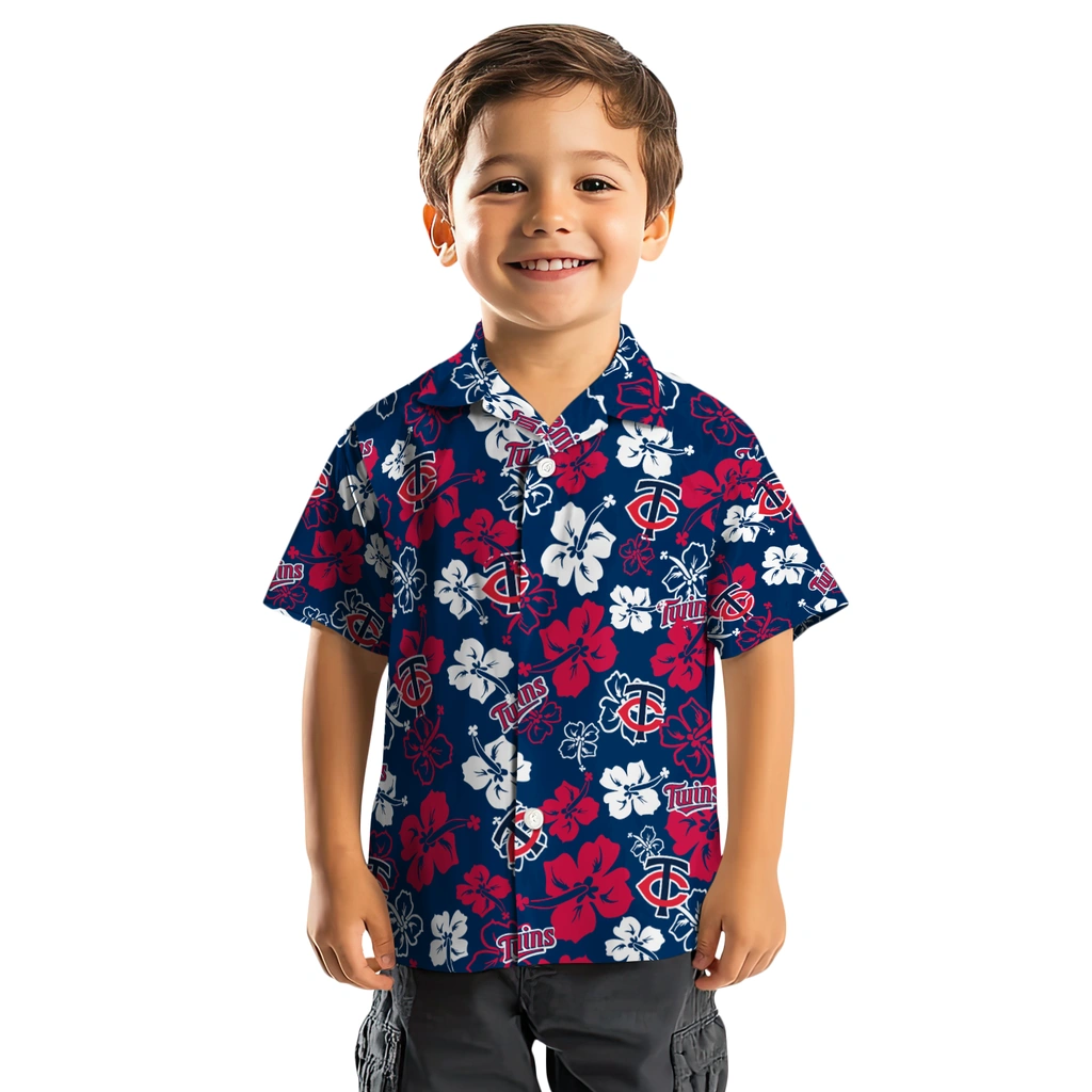 Minnesota Twins Hawaiian Shirt - Hibiscus Flower Design minnesota twins hibiscus bloom navy hawaiian shirts top rated