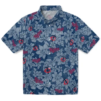 minnesota twins hibiscus oasis navy hawaiian shirts best selling