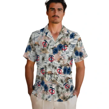 minnesota twins hibiscus seaside white hawaiian shirts fashion forward