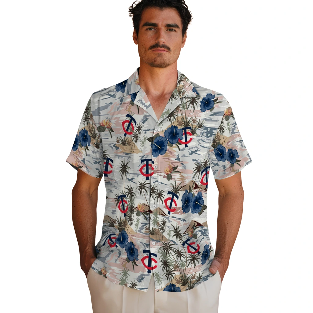 Minnesota Twins Hawaiian Shirt - Hibiscus Seaside minnesota twins hibiscus seaside white hawaiian shirts fashion forward